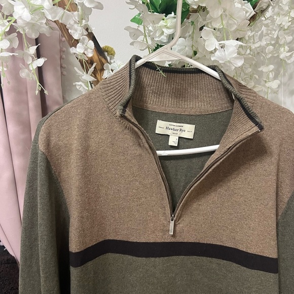 Hawker Rye Men’s Green and Brown Zip Up Sweater 🤎 - Picture 2 of 5